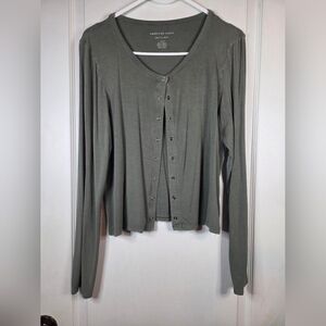 American Eagle Outfitters Sage Button-Down Shirt